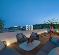 A terrace with a view of the city, comfortable seating, and exercise in a 3-room apartment Bratislava III, Pod Strážami.