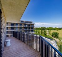 A balcony with a view of nature on Fialová Street in Bratislava - Petržalka.