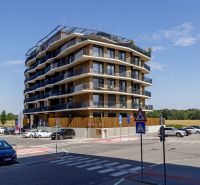 High-rise building with garage parking in Petržalka on Fialová, Bratislava.