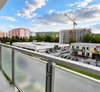 View from the balcony of a 3-room apartment on Nobelova Street in Bratislava with a panorama of the city.