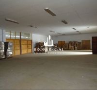 Warehouses and halls with wooden decor flooring and stored pallets and boxes.
