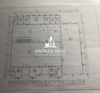 Architectural plan of warehouses and halls in Méra with details of rooms and dimensions.