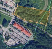 Aerial view of commercial land - near Železničná Street in the town of Veľký Krtíš.
