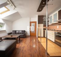 Living room with wood-patterned flooring in a two-room apartment.