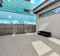 Terrace in the offices on Bajkalská Street in Bratislava - Ružinov with outdoor seating.