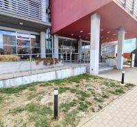 Entrance to the offices on Bajkalská in Bratislava - Ružinov with glass walls.