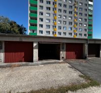 Garages on Hanulova Street in Bratislava - Dúbravka near the high-rise building.