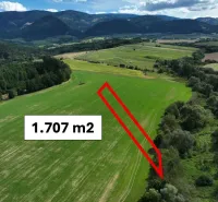 Agricultural and forest land in Žilina with a view of the hills, area of 1,707 m².