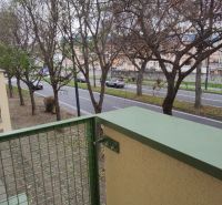 A balcony with a view of the street in Bratislava - Staré Mesto, Karadžičova.