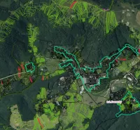 A map view of agricultural and forest land in Donovaly with visible parcels.