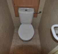 Bathroom in a 3-room apartment with tiles and a toilet, arranged in a practical space.