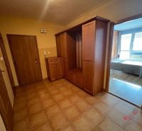 Entrance hall with tiles, built-in wardrobe, and a view into a 3-room apartment.