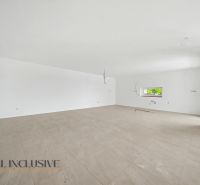A spacious room with a wooden decor floor in a family house.
