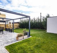 Terrace and garden of a family house on Sunny Lakes South in Senec.