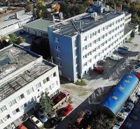 A view from above of the warehouses and halls on Staviteľská Street in Bratislava III.