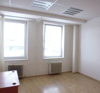 Commercial premises with two windows, radiators, and a floor with a wooden decor.