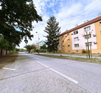 Ľudovíta Štúra Street in Levice with an apartment building and trees offers a 2-room apartment.