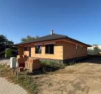 A family house on Hájna Street, Bernolákovo, under construction with a concrete roof covering.