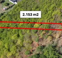 Aerial view of agricultural and forest land in Župkov, area 2,153 m².