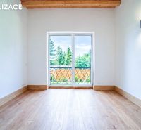 Windows with a garden view, wooden decor flooring, Holiday apartment.