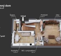Ground floor plan of a 4-bedroom family house on Sadova Street in Vrbové.