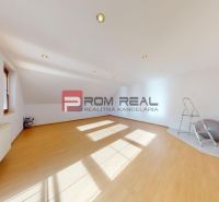 A bright room with skylights and a wooden decor floor in a 4-room apartment.