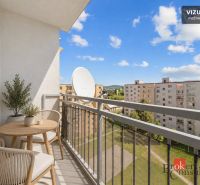 Balcony view in a 3-room apartment on E. F. Scherer Street in Piešťany.