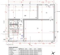 Floor plan of commercial premises with technical specifications of floors and walls.