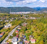 Aerial view of plots - housing in Považská Bystrica on Sládkovičova Street.