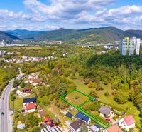Aerial view of properties - housing on Sládkovičova in Považská Bystrica surrounded by greenery.
