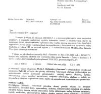 The document text contains an official response to a request for the issuance of ÚPI concerning Šamorín.