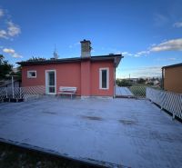 Family house on K. Sidora in Ružomberok, terrace with a bench, view of the surroundings.