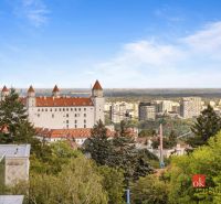 View of Bratislava Castle and the city skyline from a villa in Bratislava-Old Town.