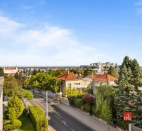 A view of Bratislava Castle in Bratislava-Old Town from the vicinity of the villa and greenery.