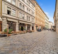 Historic buildings and restaurants on Panská Street, Bratislava - Old Town.