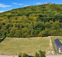 Development plots in Borinka, surrounded by lush greenery and buildings, natural scenery.