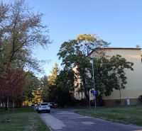 Green park and residential building on Sečovská Street in Bratislava - Ružinov.