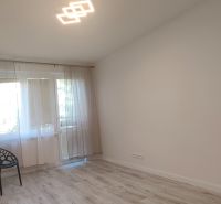 3-room apartment with wood-decor flooring, an armchair, and a potted plant.