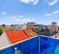 View from the balcony onto the streets in Bratislava - Old Town, Dunajská, 3-room apartment.