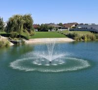 Fountain on a lake surrounded by greenery, Hrubá Borša, Golf, 2-room apartment.
