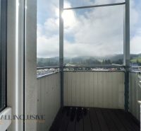 A balcony with a view of the mountains from a 2-room apartment in Nižná on Závodná Street.