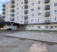Apartment building on Závodná Street in Nižná with highlighted parking space.