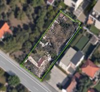 Aerial view of a residential plot on Hlavná in Dunajská Lužná.