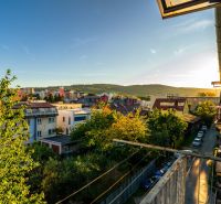 View from the balcony on Fučíkova Street in Bardejov with a view from a 2-room apartment.