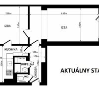 Layout of a two-room apartment with a balcony and a separate toilet.