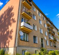 Apartment building on Fučíkova Street in Bardejov with four floors and balconies.