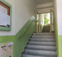 The entrance area of the building on Sečovská Street in Bratislava - Ružinov with mailboxes.