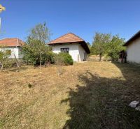 A cottage in Čaka with a garden, surrounded by trees, clear sky.