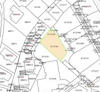 Cadastral map of plots in the area of Bratislava - Nové Mesto, Lopúchova Street, plots - residential.