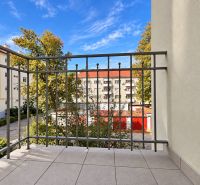 A balcony with a view in a 2-room apartment on Československej armády Street in Banská Bystrica.